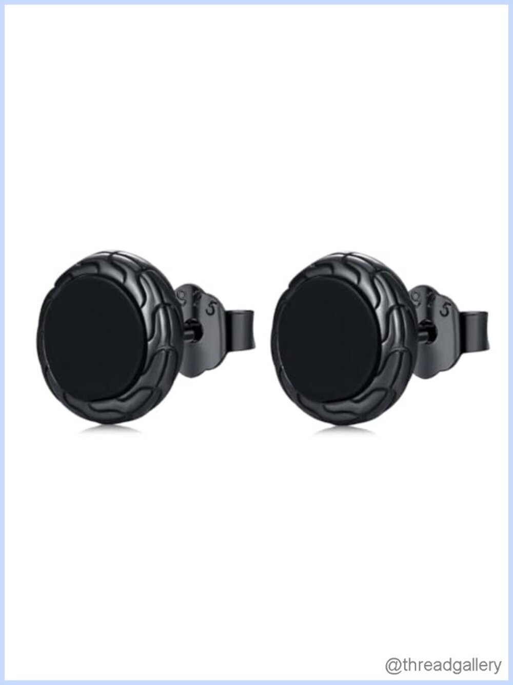 925 Sterling Silver Black Onyx Stud Earrings Hypoallergenic Round